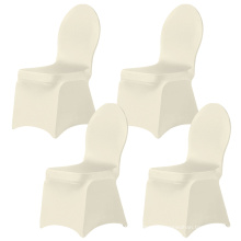 Minorista de lectores 4pcs Beige Polyester Hotel Banquete de boda al aire libre Spandex Silla de tela Cubierta